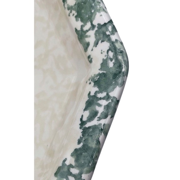 Vintage Serving Bowl Ceramic Octagon Peach Butterfly Floral Design Made in Italy - Picture 5 of 7